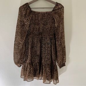 1 STATE Leopard Print Ruched Dress